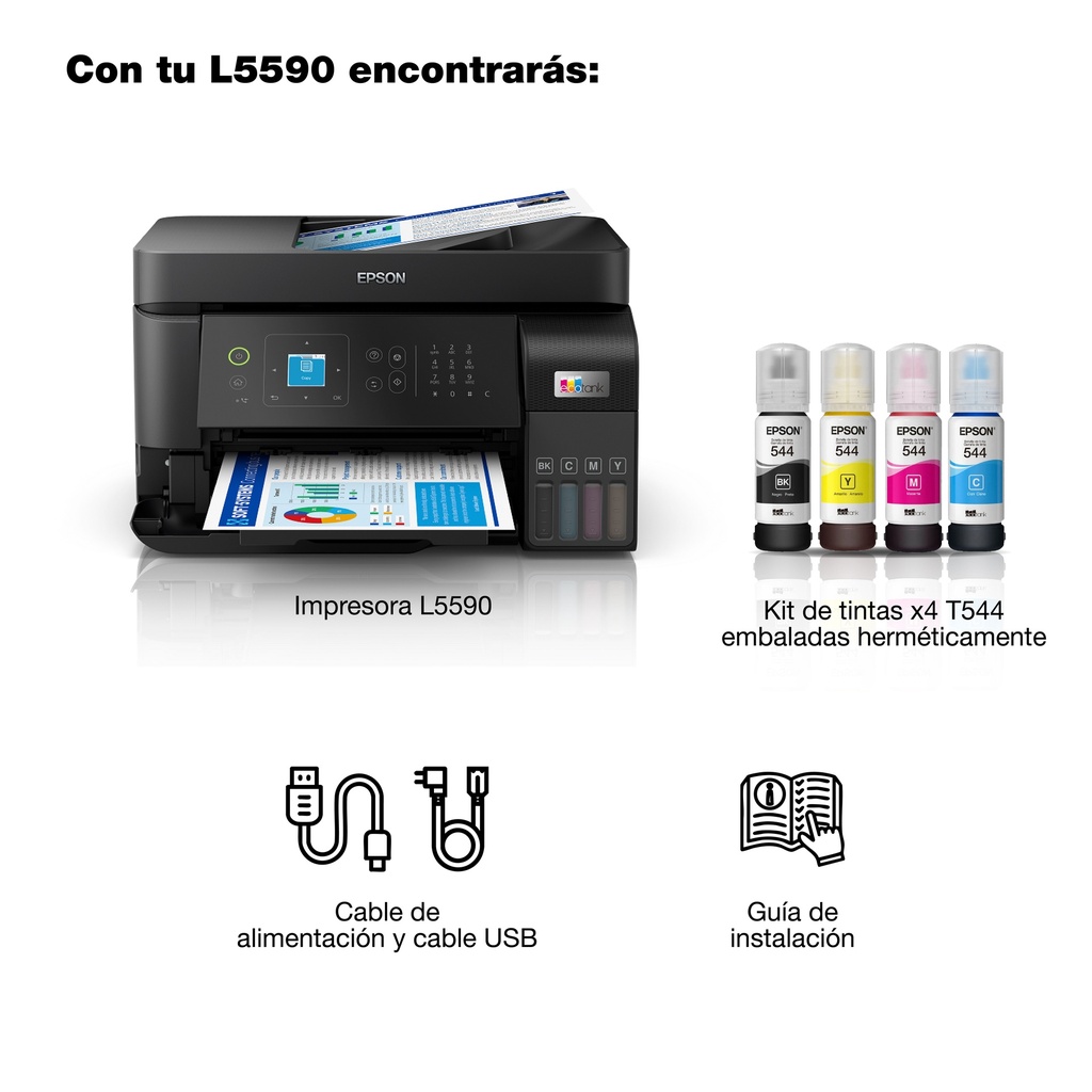 IMPRESORA (MU) EPSON L5590 ECOTANK P/S/C/F USB/WIRELESS/ETHERNET