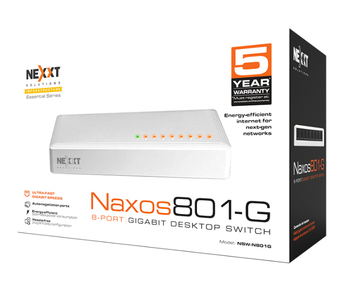 SWITCH NEXXT NAXOS 801-G 8PORT  (NSW-N801G)