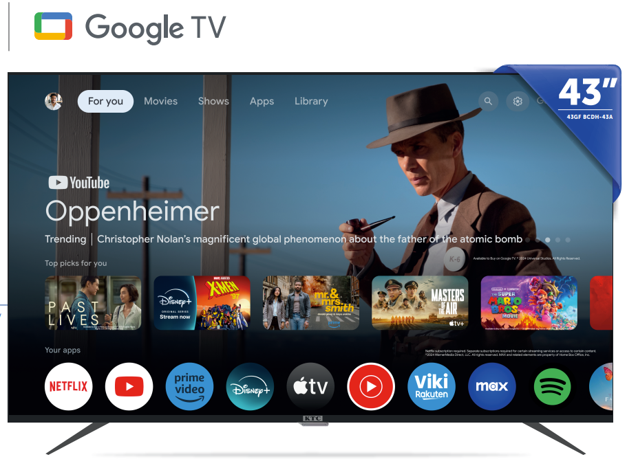 TELEVISOR KTC 43" SMART FHD/DLED/AND11/GOOGLE TV (43G2)