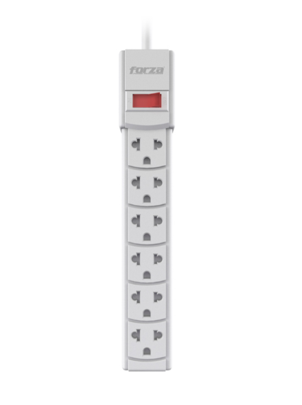 REGLETA FORZA 6 SALIDAS 110V/220V WHITE (AU140FOR15)(PS-001W)