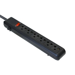 [REG86] REGLETA ARGOM 6 SALIDAS 110V BLACK (ARG-AC-0252BK)