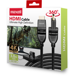 [CAB2882] CABLE MAXELL 10FT HDMI TO HDMI BLACK (CB-HDMI10) (348630)