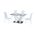 MESA STARKEN GLASS TOP PARA 6 PERSONA 1.6M WHITE (T-030)