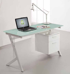 [MUE449] MUEBLE (PC) STARKEN GLASS TOP WHITE (CT-3365C)