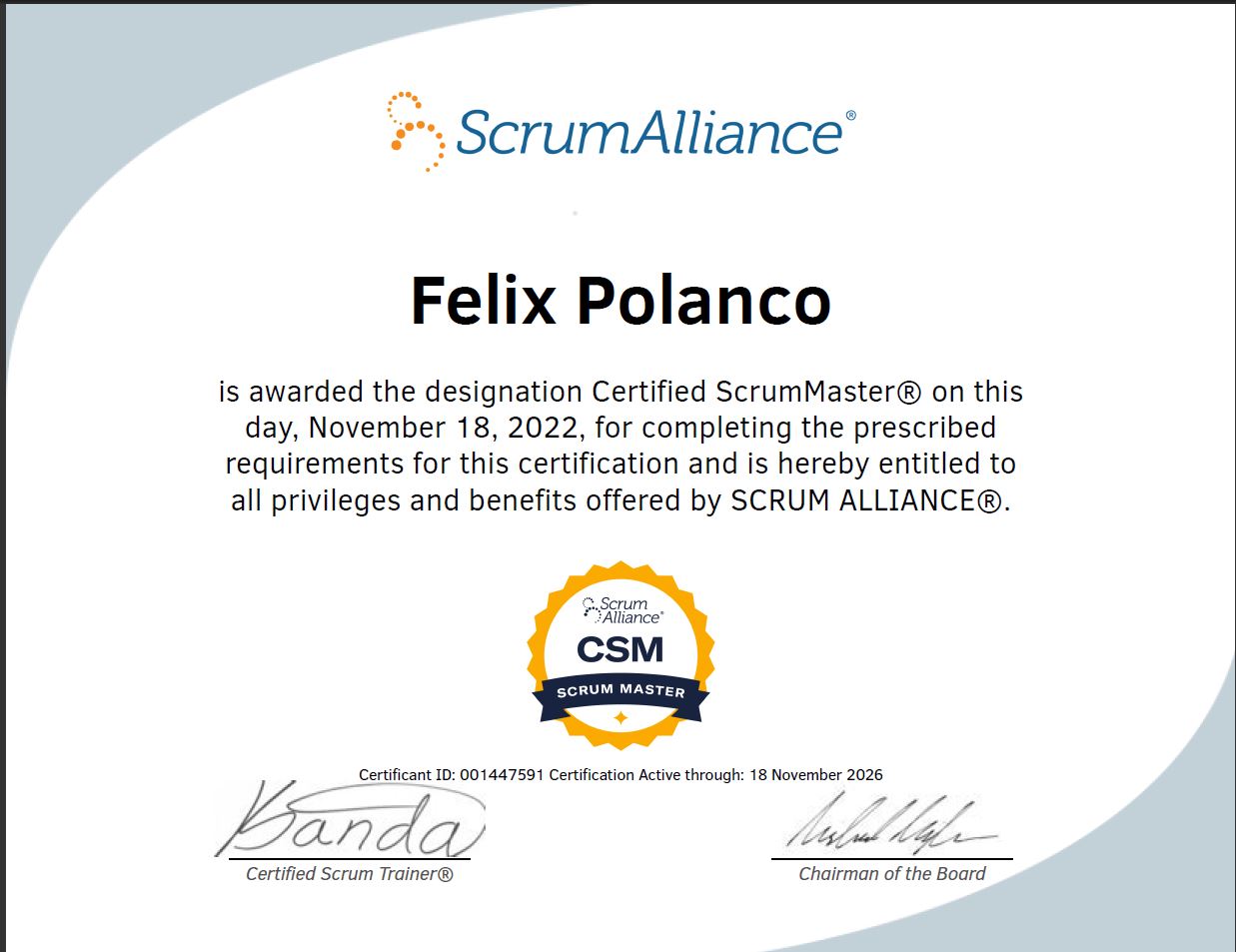Certified Scrum Master