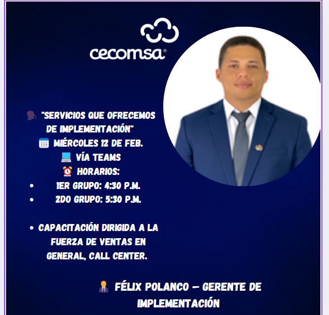 Capacitación Servicios que ofrecemos de implementación.