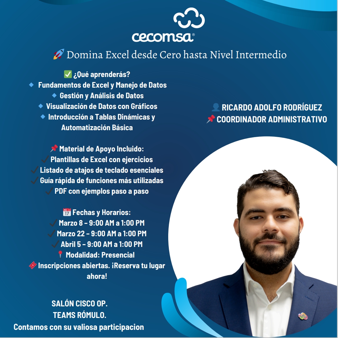 Taller Domina Excel desde Cero hasta Nivel Intermedio