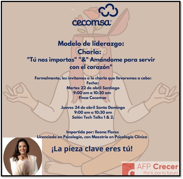 Charla "Tú nos importas" y "Amándome para servir con el corazón"